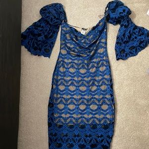 Lace blue dress
